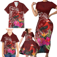 Personalized Samoa Meri Krisimasi Family Matching Short Sleeve Bodycon Dress and Hawaiian Shirt Segasegamau'u Mix Siapo LT7 - Polynesian Pride