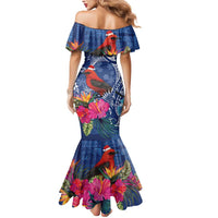 Personalized Samoa Christmas Mermaid Dress Cardinal Honeyeater Mix Siapo
