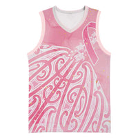 Breast Cancer Awareness Maori Basketball Jersey Kia Kaha Kia Maia Kia Manawanui LT7 Unisex Pink - Polynesian Pride