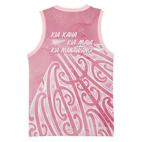 Breast Cancer Awareness Maori Basketball Jersey Kia Kaha Kia Maia Kia Manawanui LT7 - Polynesian Pride