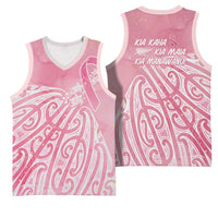 Breast Cancer Awareness Maori Basketball Jersey Kia Kaha Kia Maia Kia Manawanui LT7 - Polynesian Pride