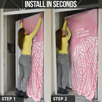 Breast Cancer Awareness Maori Door Cover Kia Kaha Kia Maia Kia Manawanui LT7 - Polynesian Pride