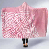 Breast Cancer Awareness Maori Hooded Blanket Kia Kaha Kia Maia Kia Manawanui LT7 One Size Pink - Polynesian Pride