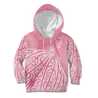 Breast Cancer Awareness Maori Kid Hoodie Kia Kaha Kia Maia Kia Manawanui - Polynesian Pride