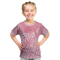 Breast Cancer Awareness Maori Kid T Shirt Kia Kaha Kia Maia Kia Manawanui LT7 Pink - Polynesian Pride