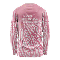 Breast Cancer Awareness Maori Long Sleeve Shirt Kia Kaha Kia Maia Kia Manawanui LT7 - Polynesian Pride