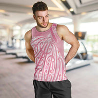 Breast Cancer Awareness Maori Men Tank Top Kia Kaha Kia Maia Kia Manawanui LT7 Pink - Polynesian Pride