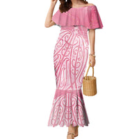 Breast Cancer Awareness Maori Mermaid Dress Kia Kaha Kia Maia Kia Manawanui LT7 Women Pink - Polynesian Pride