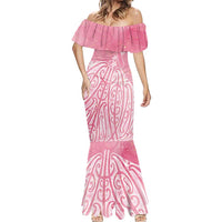 Breast Cancer Awareness Maori Mermaid Dress Kia Kaha Kia Maia Kia Manawanui LT7 - Polynesian Pride