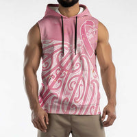 Breast Cancer Awareness Maori Sleeveless Hoodie Kia Kaha Kia Maia Kia Manawanui LT7 - Polynesian Pride