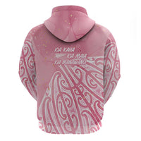 Breast Cancer Awareness Maori Zip Hoodie Kia Kaha Kia Maia Kia Manawanui LT7 - Polynesian Pride