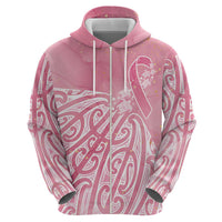 Breast Cancer Awareness Maori Zip Hoodie Kia Kaha Kia Maia Kia Manawanui LT7 - Polynesian Pride