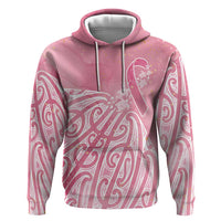 Breast Cancer Awareness Maori Zip Hoodie Kia Kaha Kia Maia Kia Manawanui LT7 Pullover Hoodie Pink - Polynesian Pride