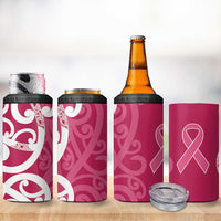 Breast Cancer Awareness Maori 4 in 1 Can Cooler Tumbler Koru Kowhaiwhai LT7 - Polynesian Pride