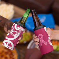 Breast Cancer Awareness Maori 4 in 1 Can Cooler Tumbler Koru Kowhaiwhai LT7 - Polynesian Pride