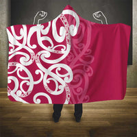 Breast Cancer Awareness Maori Hooded Blanket Koru Kowhaiwhai - Polynesian Pride