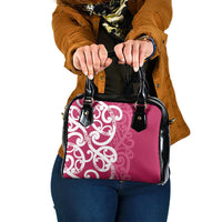Breast Cancer Awareness Maori Shoulder Handbag Koru Kowhaiwhai - Polynesian Pride