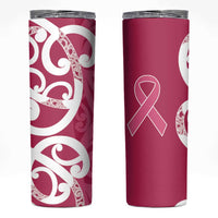 Breast Cancer Awareness Maori Skinny Tumbler Koru Kowhaiwhai LT7 Pink - Polynesian Pride