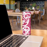 Breast Cancer Awareness Maori Skinny Tumbler Koru Kowhaiwhai LT7 - Polynesian Pride