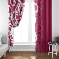 Breast Cancer Awareness Maori Window Curtain Koru Kowhaiwhai - Polynesian Pride