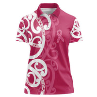 Breast Cancer Awareness Maori Women Polo Shirt Koru Kowhaiwhai LT7 Female Pink - Polynesian Pride
