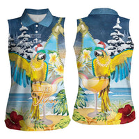 Funny Tropical Christmas Women Sleeveless Polo Shirt Tis The Season To Get Tipsy LT7 - Polynesian Pride