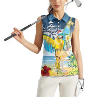 Funny Tropical Christmas Women Sleeveless Polo Shirt Tis The Season To Get Tipsy LT7 - Polynesian Pride
