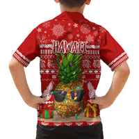 Hawaii Pineapple Christmas Family Matching Tank Maxi Dress and Hawaiian Shirt Mele Kalikimaka LT7 - Polynesian Pride