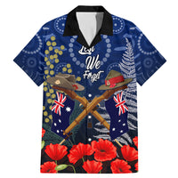 Anzac Family Matching Mermaid Dress and Hawaiian Shirt Australia Aboriginal Mix New Zealand Slouch Hats LT7 Dad's Shirt - Short Sleeve Blue - Polynesian Pride