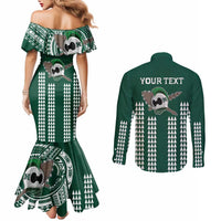 Hawaii Rainbow Warriors Personalized Couples Matching Mermaid Dress and Long Sleeve Button Shirt Kakau Ikaika Laau Pama LT7 - Polynesian Pride