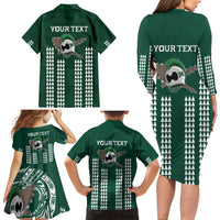 Hawaii Rainbow Warriors Personalized Family Matching Long Sleeve Bodycon Dress and Hawaiian Shirt Kakau Ikaika Laau Pama LT7 - Polynesian Pride