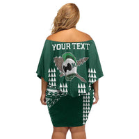 Hawaii Rainbow Warriors Personalized Family Matching Off Shoulder Short Dress and Hawaiian Shirt Kakau Ikaika Laau Pama LT7 - Polynesian Pride
