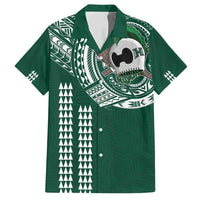 Hawaii Rainbow Warriors Personalized Family Matching Summer Maxi Dress and Hawaiian Shirt Kakau Ikaika Laau Pama LT7 Dad's Shirt - Short Sleeve Green - Polynesian Pride