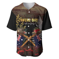 Australia - New Zealand ANZAC Baseball Jersey Gallipoli ANZAC Cove Landing LT7 Black - Polynesian Pride