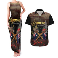 Australia - New Zealand ANZAC Couples Matching Tank Maxi Dress and Hawaiian Shirt Gallipoli ANZAC Cove Landing LT7 Black - Polynesian Pride