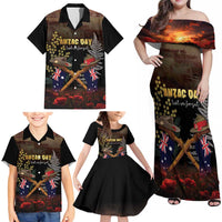Australia - New Zealand ANZAC Family Matching Off Shoulder Maxi Dress and Hawaiian Shirt Gallipoli ANZAC Cove Landing LT7 - Polynesian Pride