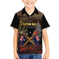 Australia - New Zealand ANZAC Family Matching Tank Maxi Dress and Hawaiian Shirt Gallipoli ANZAC Cove Landing LT7 Son's Shirt Black - Polynesian Pride