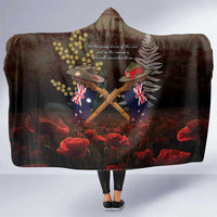 Australia - New Zealand ANZAC Hooded Blanket Gallipoli ANZAC Cove Landing LT7 One Size Black - Polynesian Pride