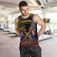 Australia - New Zealand ANZAC Men Tank Top Gallipoli ANZAC Cove Landing LT7 Black - Polynesian Pride