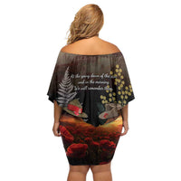 Australia - New Zealand ANZAC Off Shoulder Short Dress Gallipoli ANZAC Cove Landing LT7 - Polynesian Pride