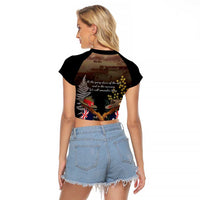 Australia - New Zealand ANZAC Raglan Cropped T Shirt Gallipoli ANZAC Cove Landing LT7 - Polynesian Pride