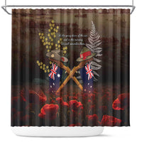 Australia - New Zealand ANZAC Shower Curtain Gallipoli ANZAC Cove Landing LT7 Black - Polynesian Pride