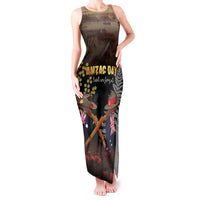 Australia - New Zealand ANZAC Tank Maxi Dress Gallipoli ANZAC Cove Landing LT7 Women Black - Polynesian Pride