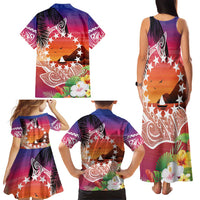 Kia Orana Cook Islands Family Matching Tank Maxi Dress and Hawaiian Shirt Sunset Dream LT7 - Polynesian Pride