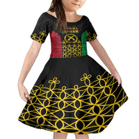 Vanuatu Indipendens Dei Family Matching Summer Maxi Dress and Hawaiian Shirt Tribal Sand Drawing LT7 Daughter's Dress Colorful - Polynesian Pride