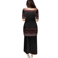 Maori Taniko Patterns Family Matching Puletasi and Hawaiian Shirt Brown Niho Taniwha Mix Paatiki Motifs LT7 - Polynesian Pride