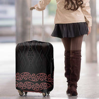 Maori Taniko Patterns Luggage Cover Brown Niho Taniwha Mix Paatiki Motifs