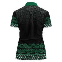 Maori Taniko Patterns Women Polo Shirt Pounamu Niho Taniwha Mix Paatiki Motifs LT7 - Polynesian Pride