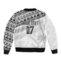 Fiji Rugby Custom Kaiviti Masi Bomber Jacket Black - Polynesian Pride