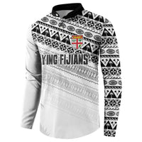 Fiji Rugby Custom Kaiviti Masi Button Sweatshirt Black - Polynesian Pride